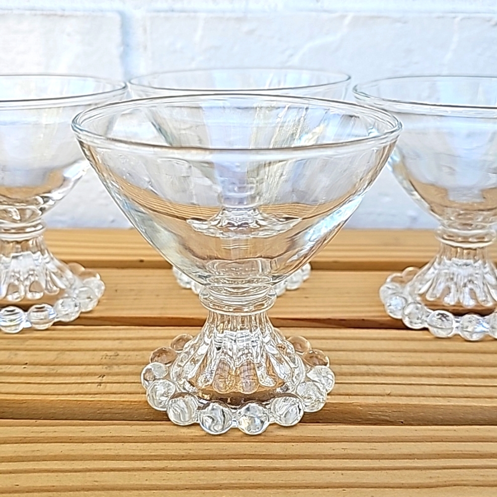Vintage Anchor Hocking 6 Berwick Boopie Champagne/Sherbet 3 1/2" 1950s